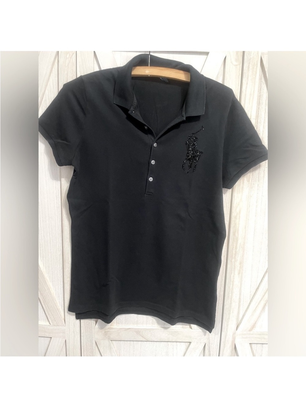 Ralph Lauren Black Polo Shirt with Embroidered Pony